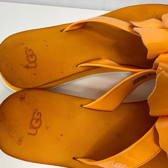 UGG Popy Orange Zinnia Flip Flops Women's Size 10 - Picture 4 of 11